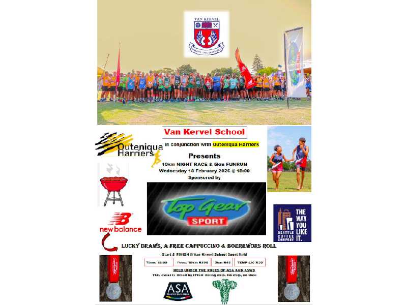 Van Kervel School 10km Night Race and 5km Fun Run